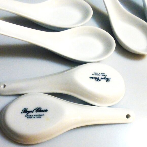 8x Royal Classic WON TON Soup SPOONS Durable Porcelain Chinse Spoons Jap… - Picture 5 of 10